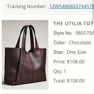 Anthropologie Chocolate Tote Bag